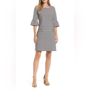 Like New ~ Lilly Pulitzer Alden Striped Black & White Dress, Size Medium